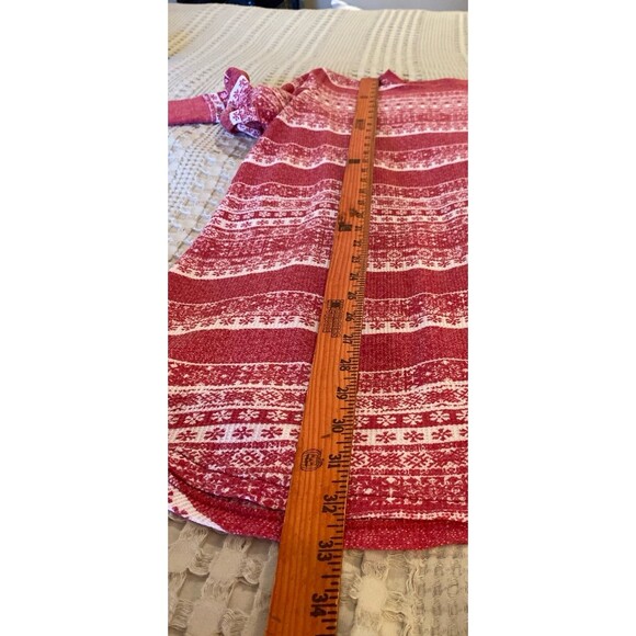 Tunic Top Pajamas or Dress No Tag Size Medium to Large Red White Snowflake Soft - Picture 11 of 11